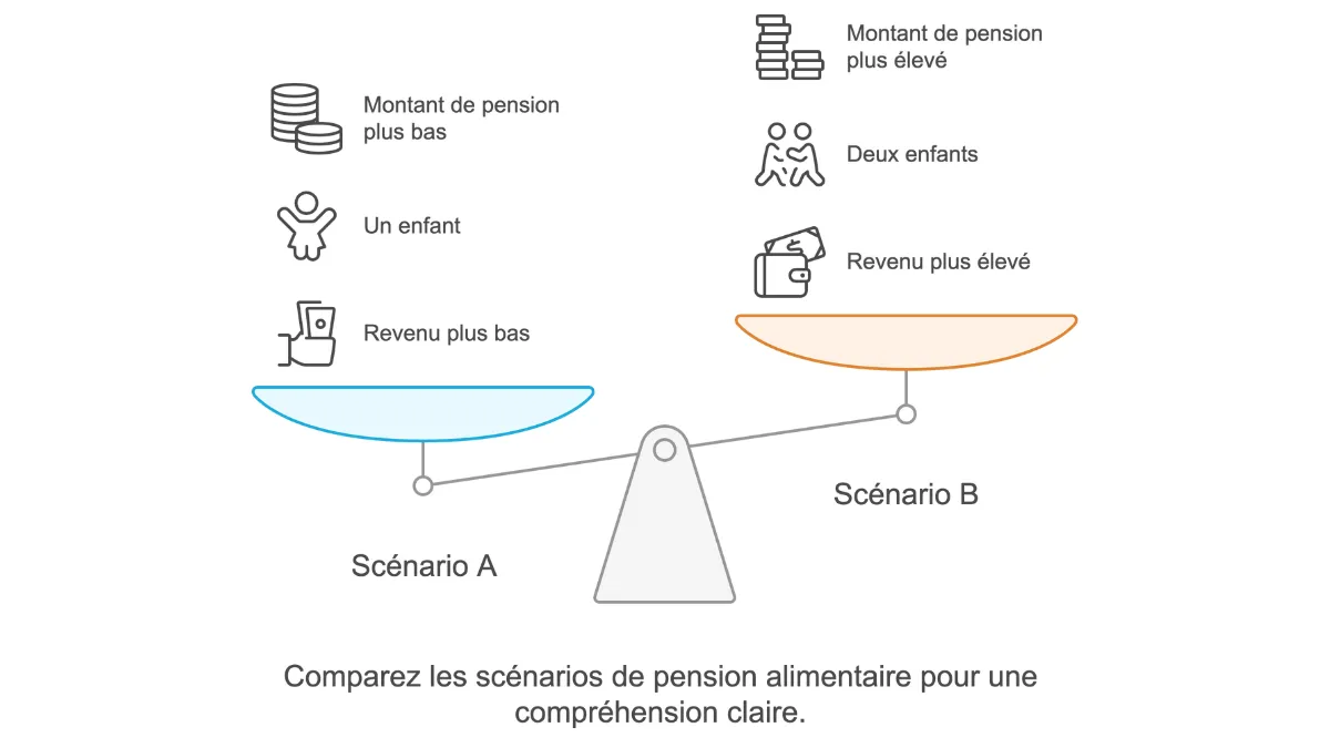 scenarios pension alimentaire